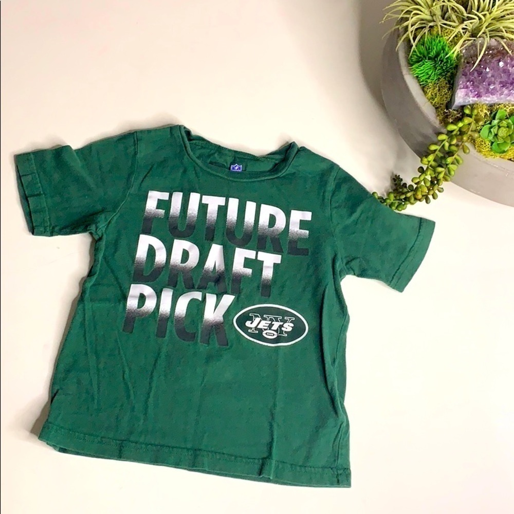 Future Draft Pick NY Jets Green shirt sleeve T-shirt Sz 4T kids fan merch